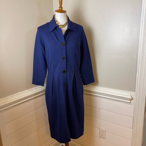 Talbots Dresses & Skirts - Talbots Sapphire Button Down Coat Dress 12 FREE SHIP